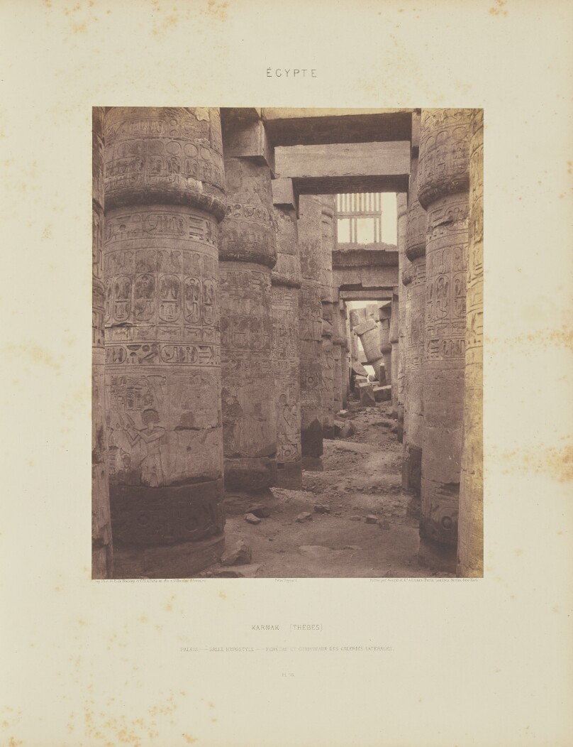 Karnak (Thèbes). Palais - Salle Hypostyle - Vue Transversale prise du Point K