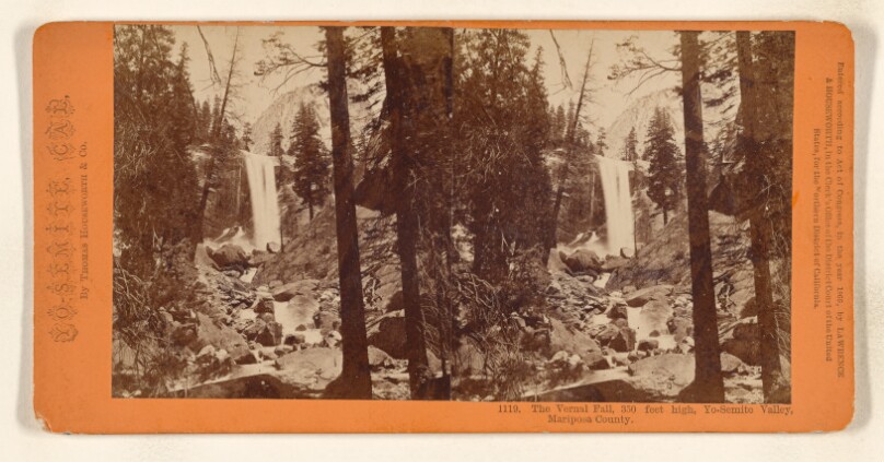 The Vernal Fall, 350 feet high, Yo-Semite Valley, Mariposa Co.