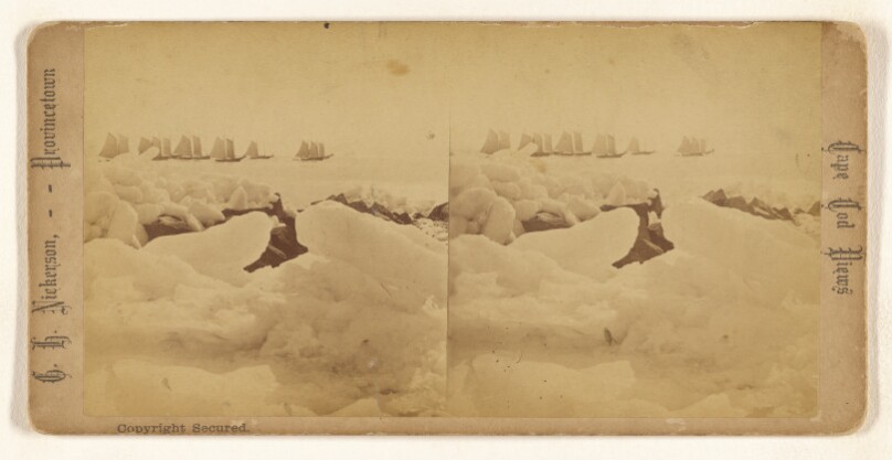 Ice Scenes, Cape Cod, Winter of 1875, Fishing Fleet off Long Point.