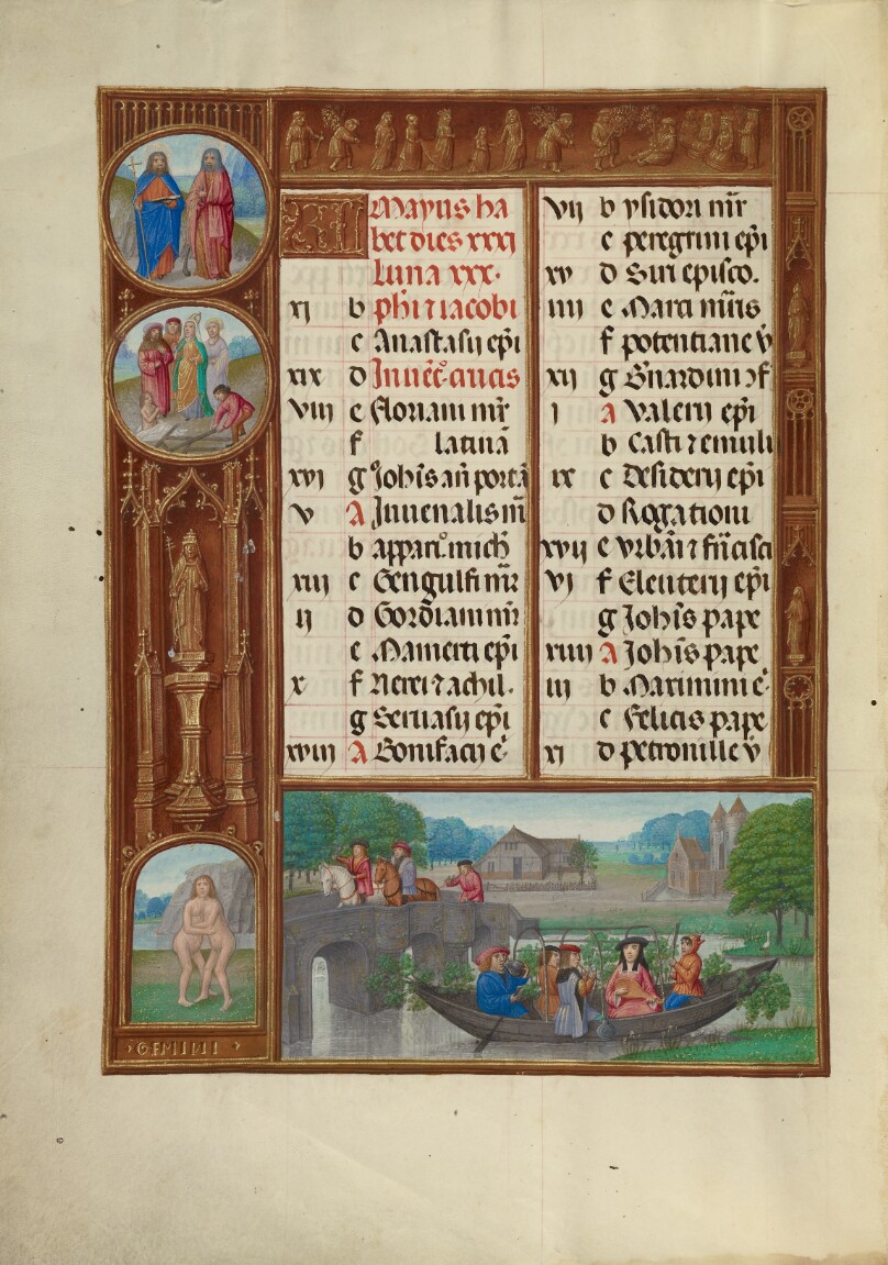 May Calendar Page; Music Making; Gemini