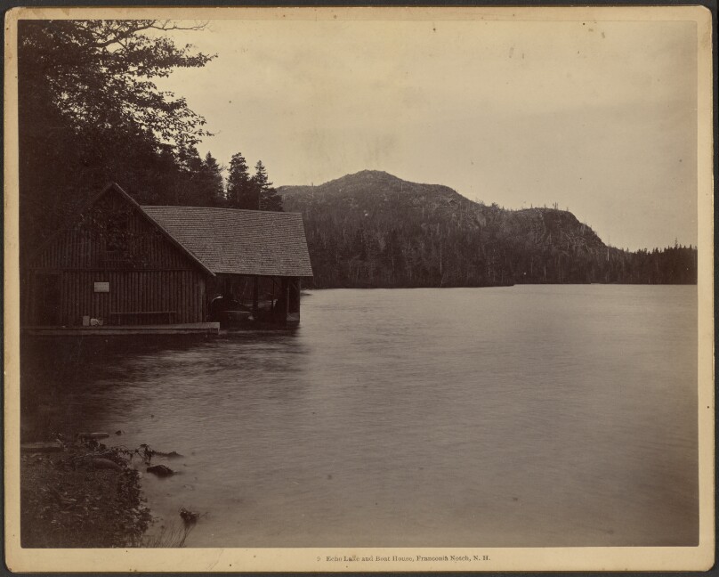 Echo Lake and Boat House, Franconia Notch, New Hampshire