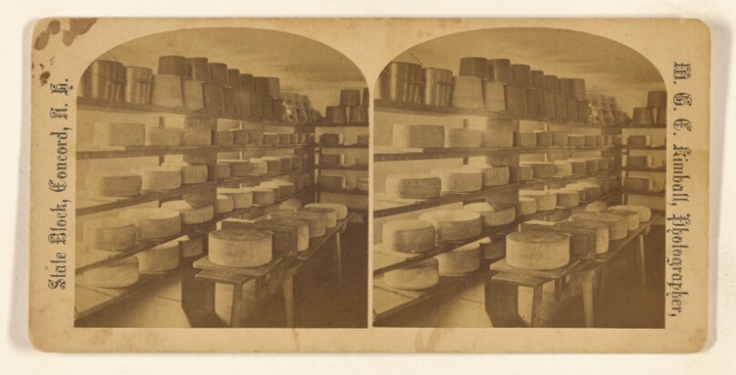 Cheese Room, with Cheeses and Turn-Table. [Shaker Village, Canterbury, New Hampshire]