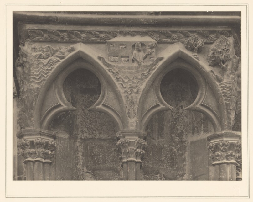 [Bourges Cathedral France - Sculpture on West Front - Noah and the Ark]
