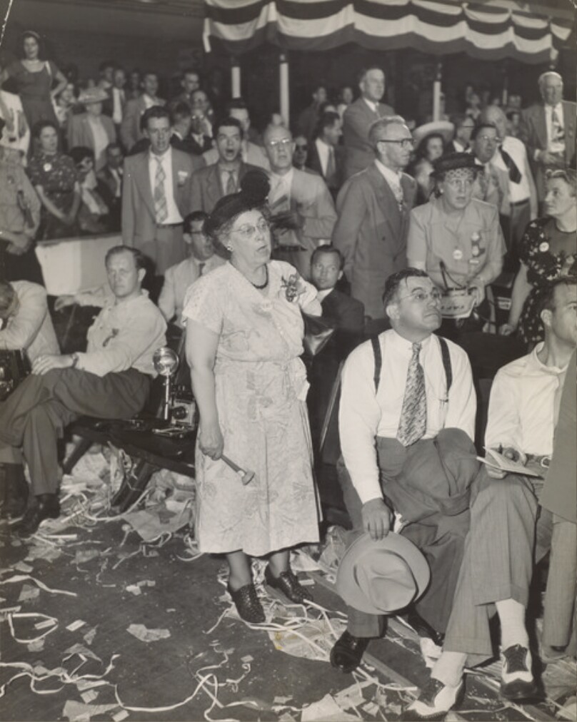 [Republican National Convention Delegates Surrounded by Debris Following a Floor Demonstration, Philadelphia, Pennsylvania]