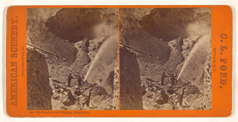 Hydraulic Gold Mining, California.
