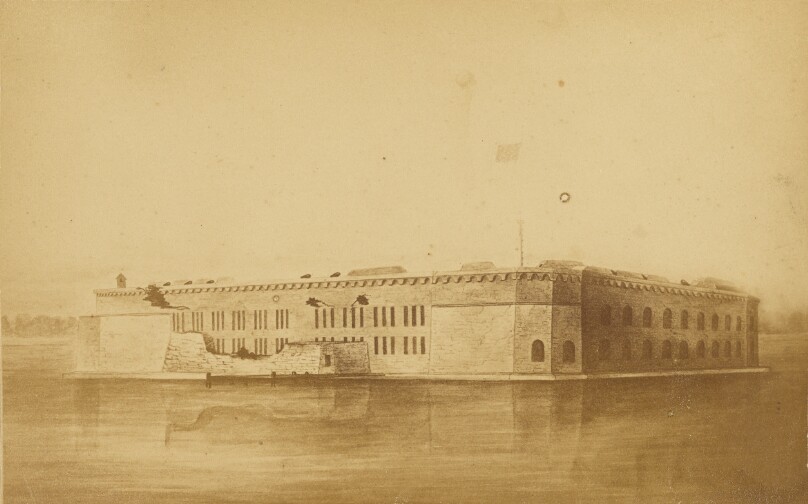 Fort Sumter, August 13th, 1863 - trial shots