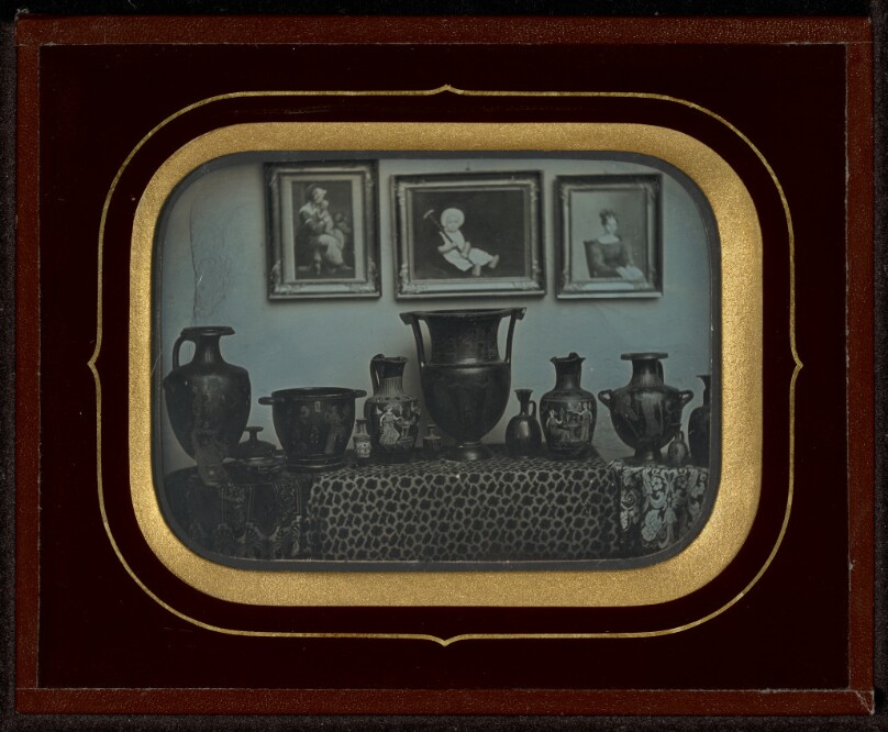Still Life of Greek Vases and Three Paintings