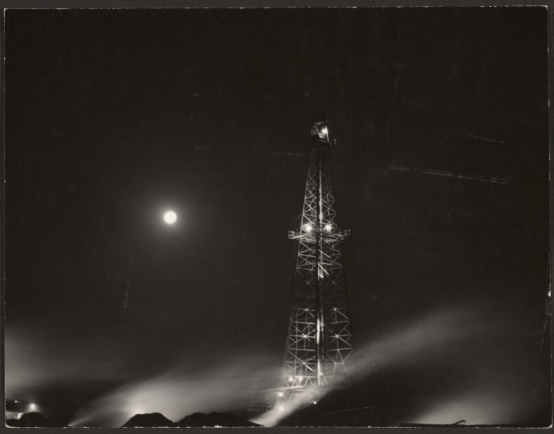 [Night Scene in an Standard Oil Field]