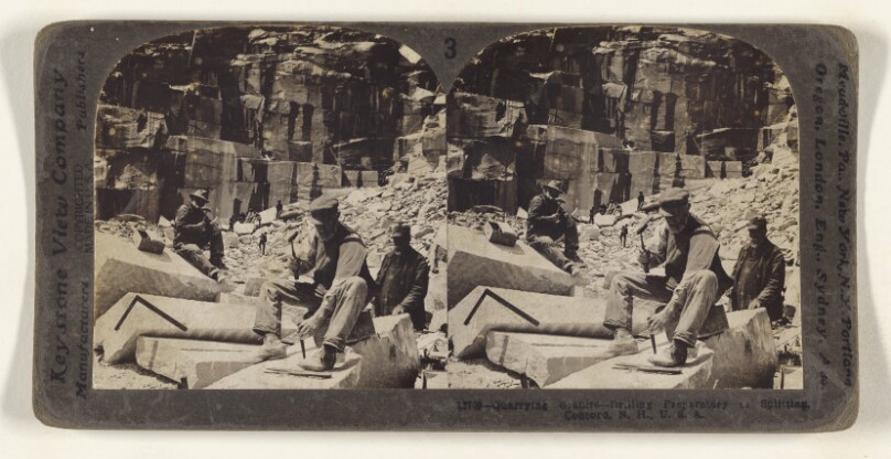 Quarrying Granite - Drilling Preparatory to Splitting, Concord, N.H., U.S.A.