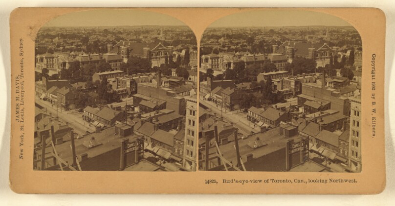 Bird's-eye-view of Toronto, Can., looking Northwest.