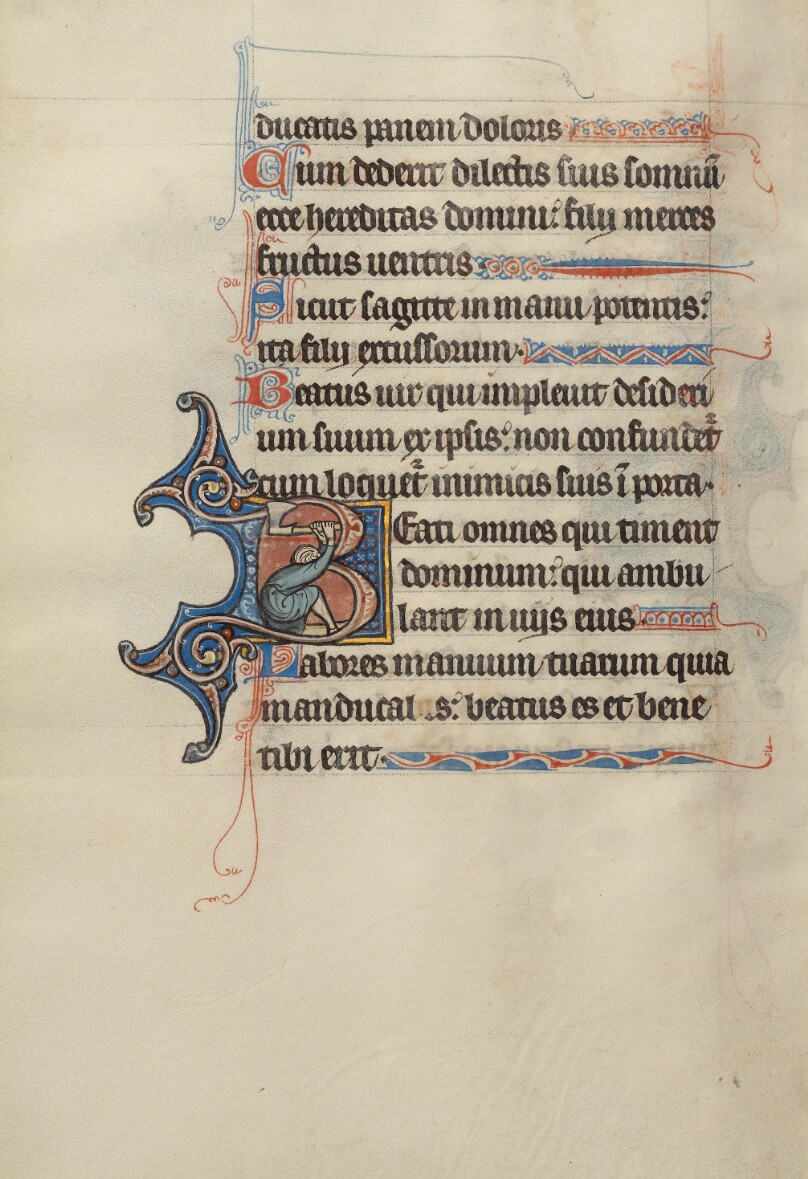 Initial B: A Man Holding an Axe above His Head