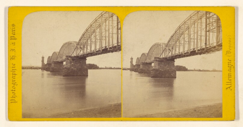 Mayence (Hesse-Darmstadt). Perspective du pont fixe, cote inacheve.