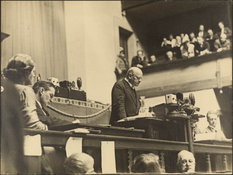 [Gustav Stresemann During His Last Speech Before the League of Nations, Geneva, Switzerland]