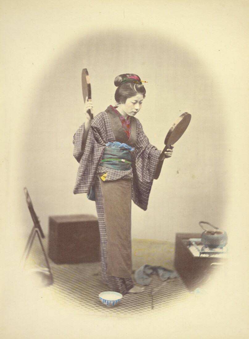 A Japanese Young Lady in Bridal Dress