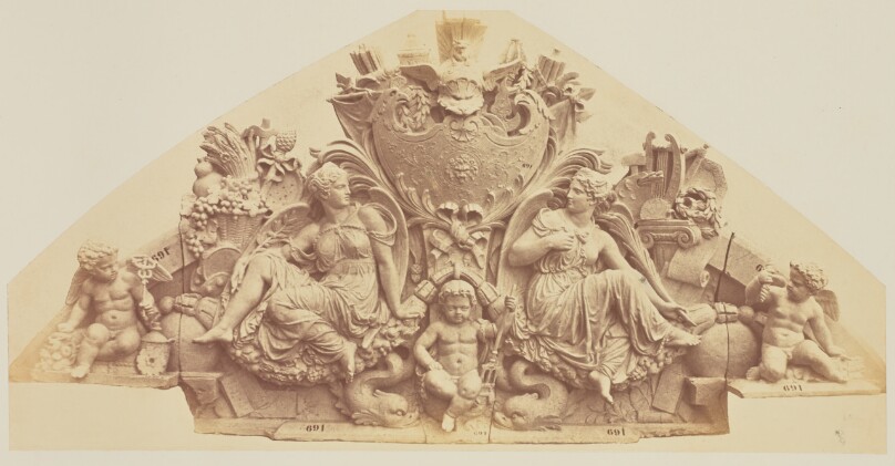 ["L'Agriculture et les Arts", Sculpture by Eugène Louis Lequesne, Decoration of the Louvre, Paris]