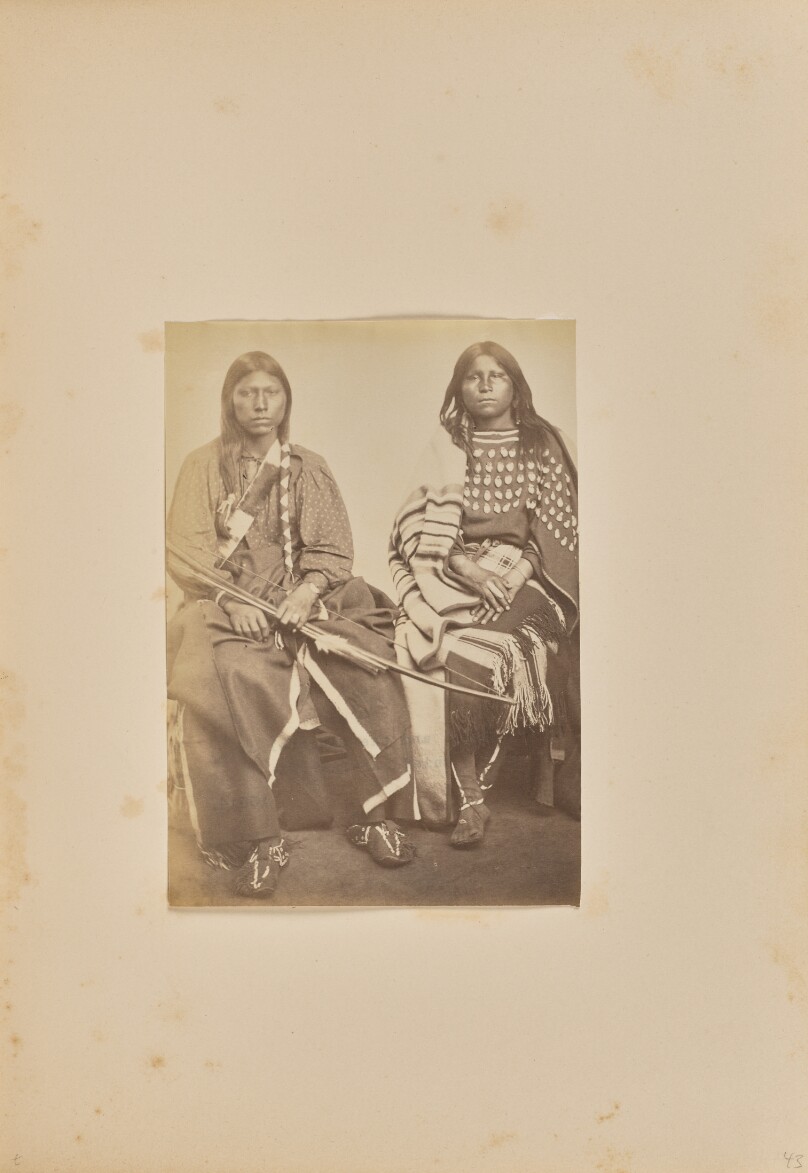 Kiowa Brave [Eonah-pah] and [Wife], the Daughter of Chief Satanta