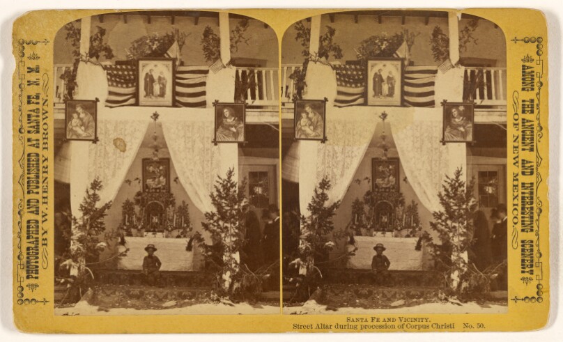 Street Altar during procession of Corpus Christi [Sante Fe, N.M.]