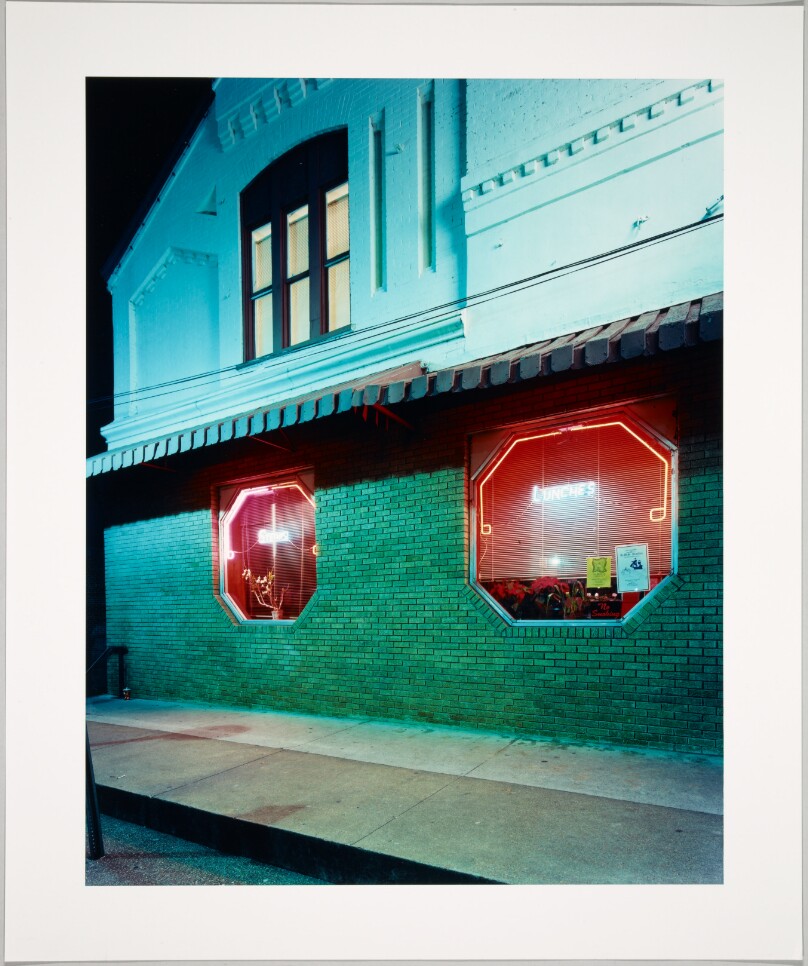 Facade of Smitty's Restaurant at Night, Oxford, Mississippi