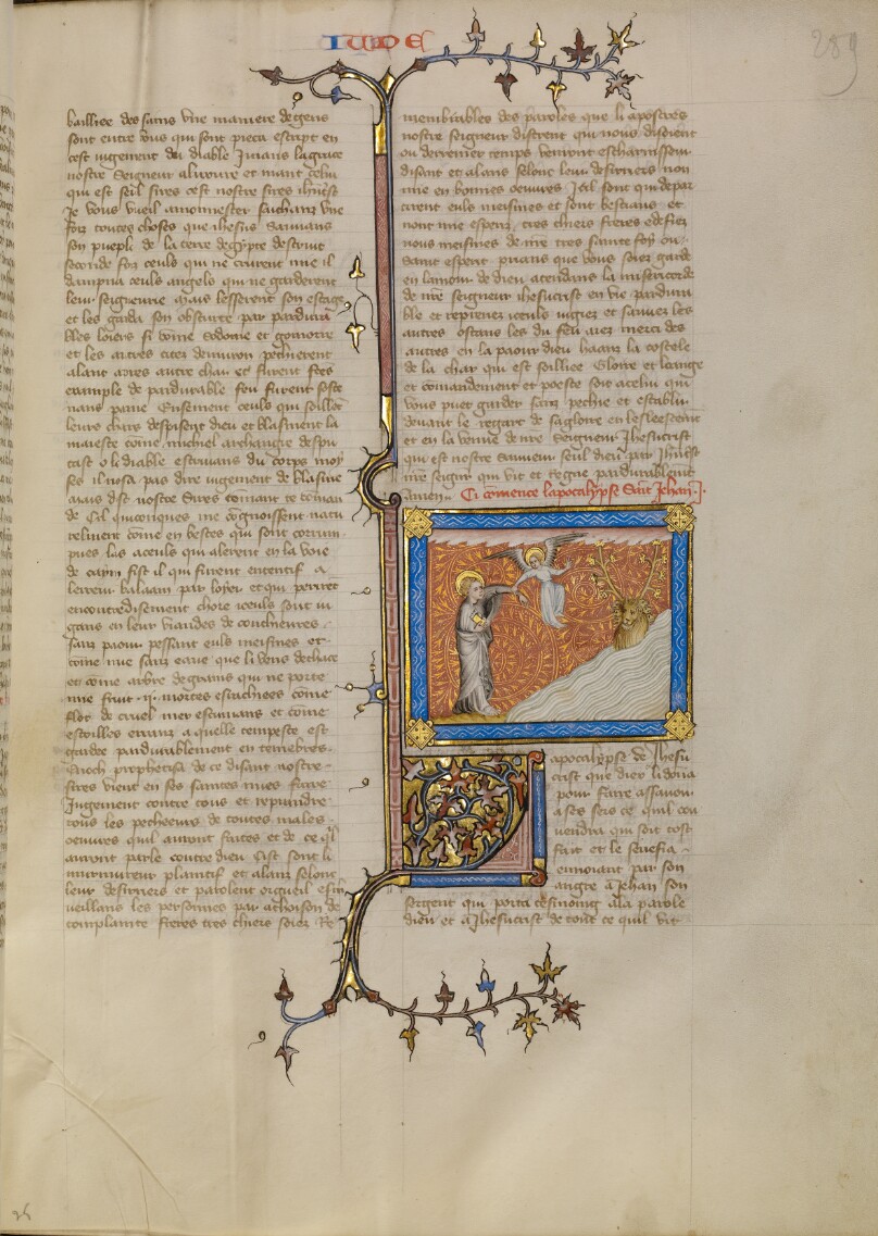 An Angel Showing the Dragon with Seven Heads and Ten Horns to Saint John
