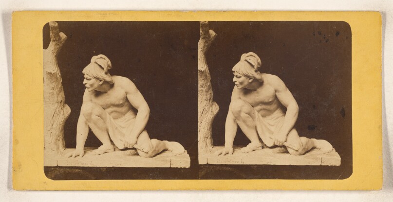 [Palmer Marbles. Unidentified sculpture of kneeling man in loincloth]
