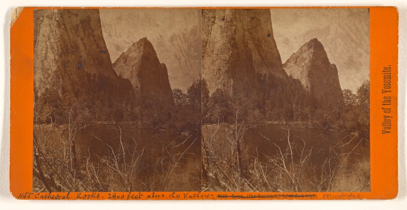 [Cathedral Rocks. 2600 feet above the Valley.]