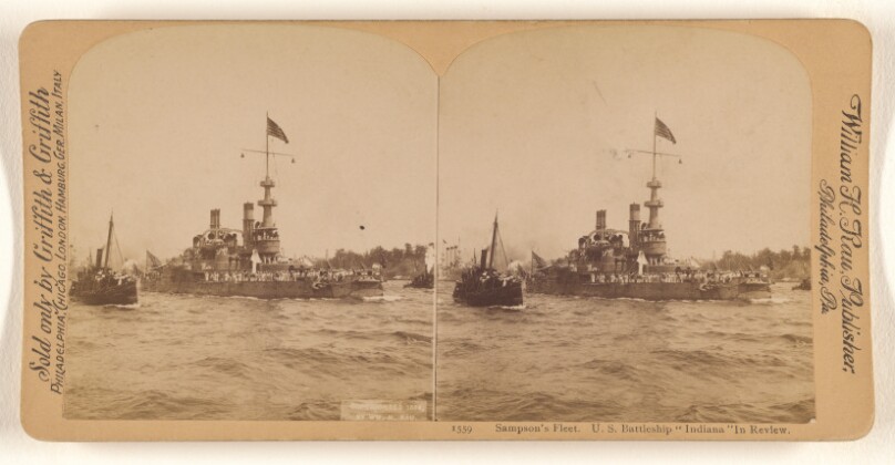 Sampson's Fleet. U.S. Battleship "Indiana" In Review.