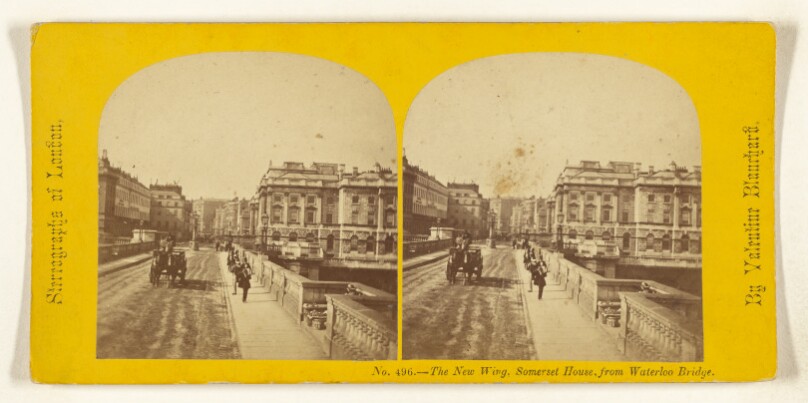 The New Wing. Somerset House, from Waterloo Bridge. [London, England]