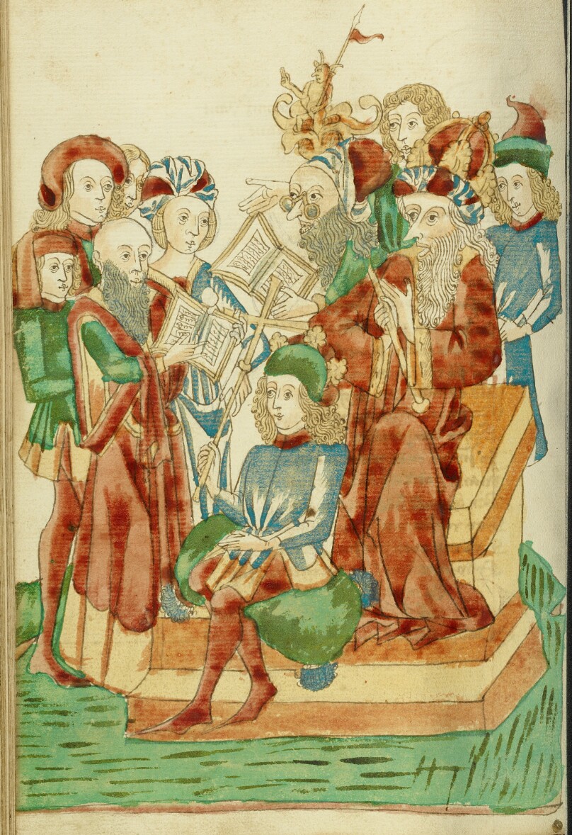 Pagan and Christian Scholars Debating before King Avenir and Josaphat