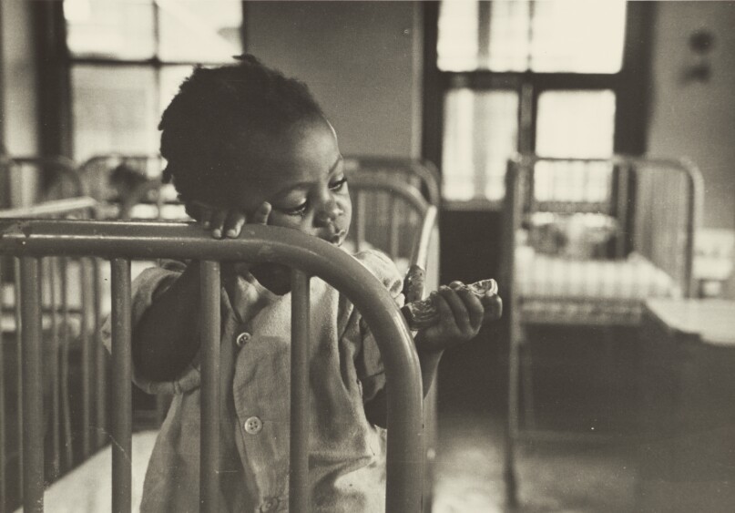 [A Newly Arrived Youngster in the Admitting Ward, Bellevue Hospital, New York]