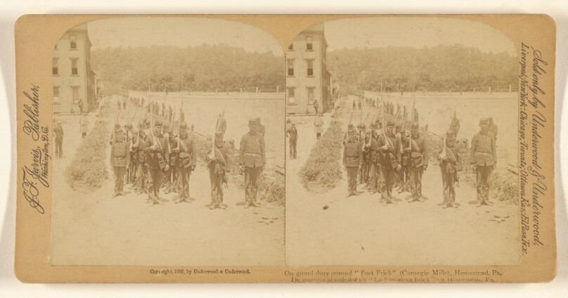 On guard duty around "Fort Frick" (Carnegie Mills), Homestead, Pa.
