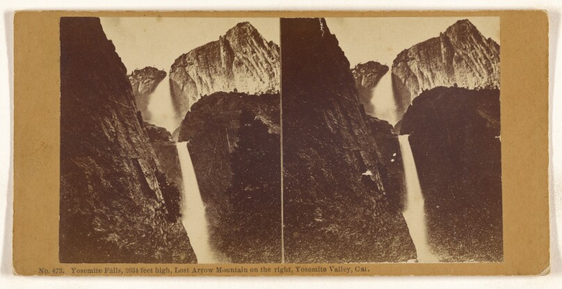Yosemite Falls, 2634 feet high, Lost Arrow Mountain on the right, Yosemite Valley, Cal.