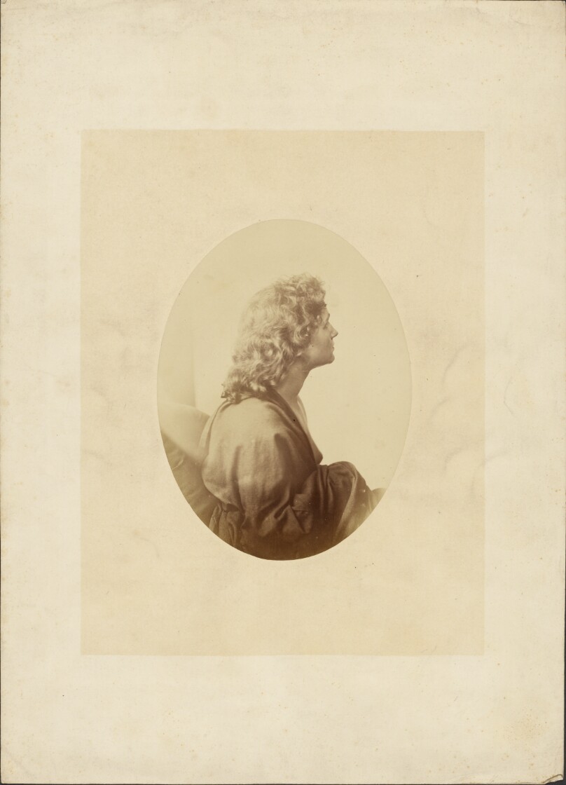 [Portrait of a Seated Woman with Curly Hair in Profile]