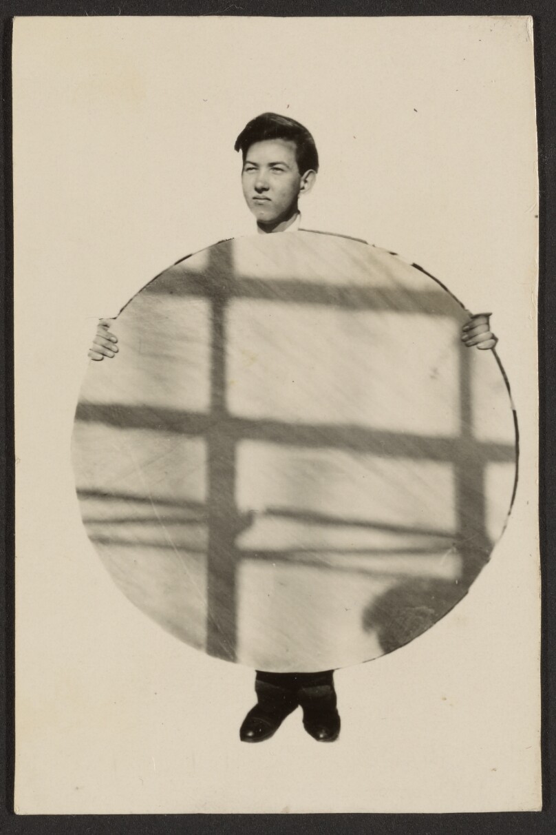 Photoplastik, Student at Bauhaus Holding Circle of Shadows