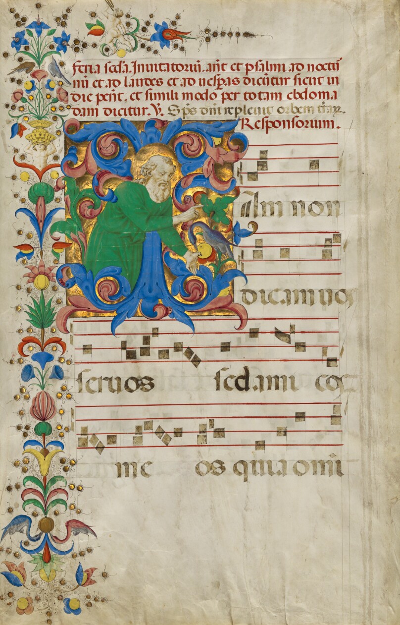 Initial I: God the Father Blessing