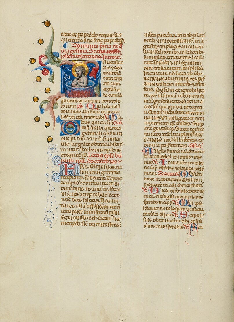Initial I: Saint John the Evangelist in a Vat of Boiling Oil