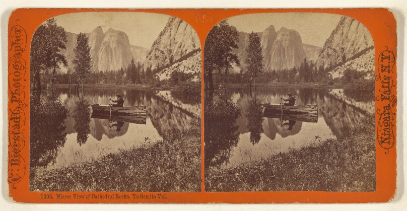 Mirror View of Cathedral Rocks, Yo-Semite Val.