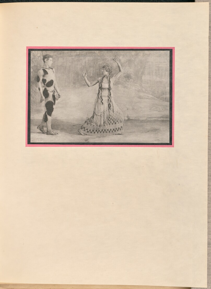 [Waslaw Nijinsky as the Faun and a female dancer as a nymph]