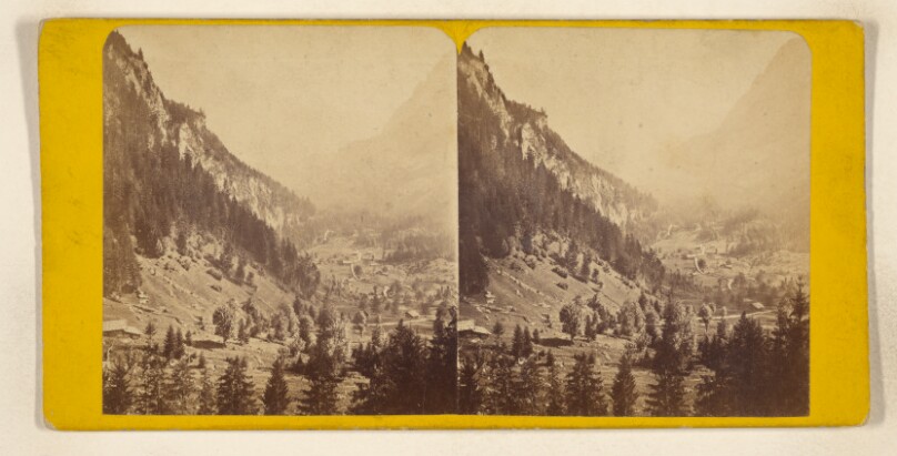 Suisse. - Canton de Berne. Kanderthal. Vue prise a Bunderbach, le Fisistock, l'Altels et le Balmhorn.