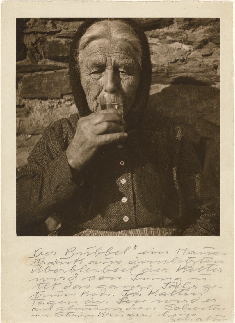 [German Woman Drinking Bubbel]