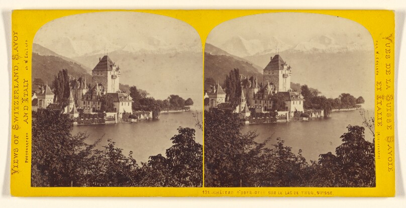 Chateau d'Ober-ofen sur le Lac de Thun, Suisse.