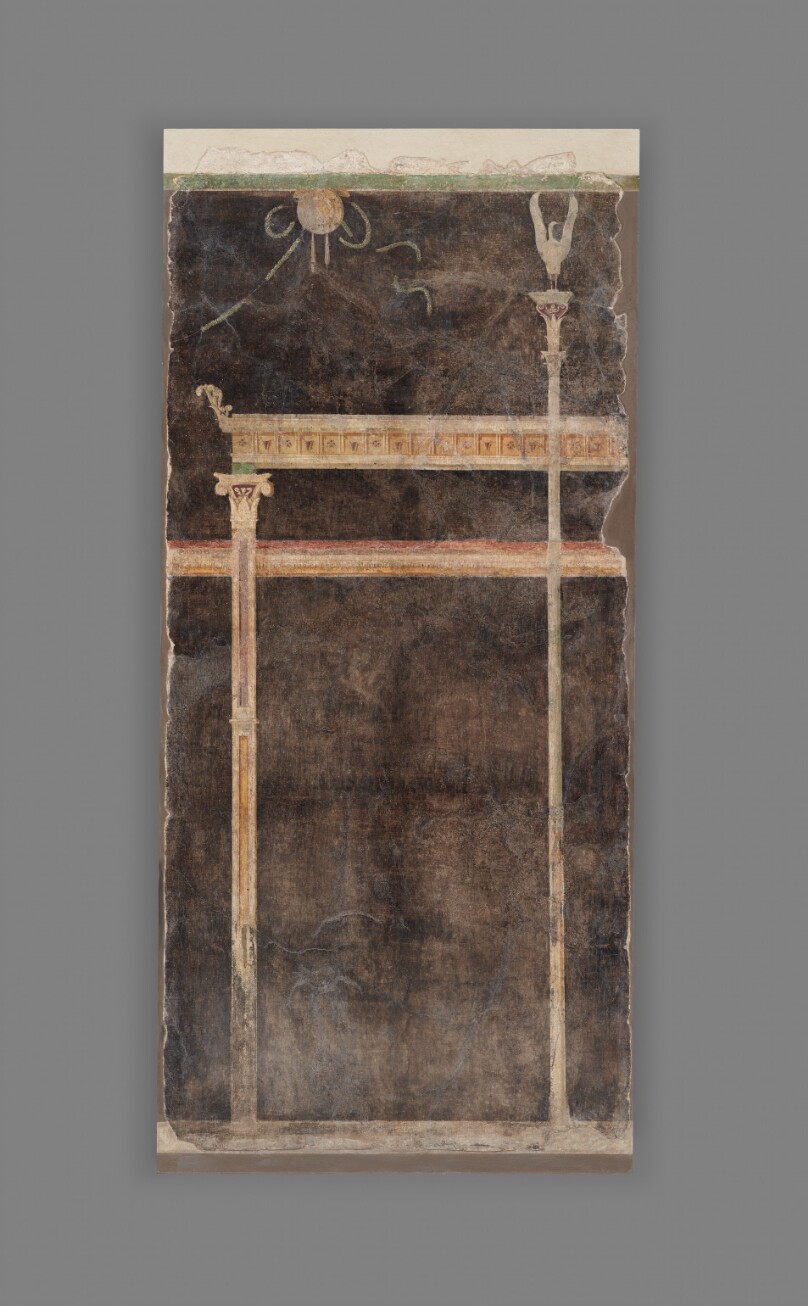 Panel from a Black Ground Frescoed Room with Architectural Decoration