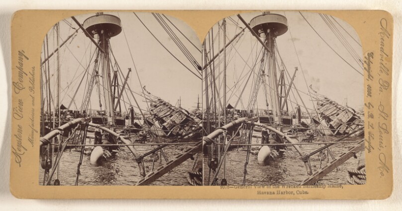 General View of the Wrecked Battleship Maine, Havana Harbor, Cuba.