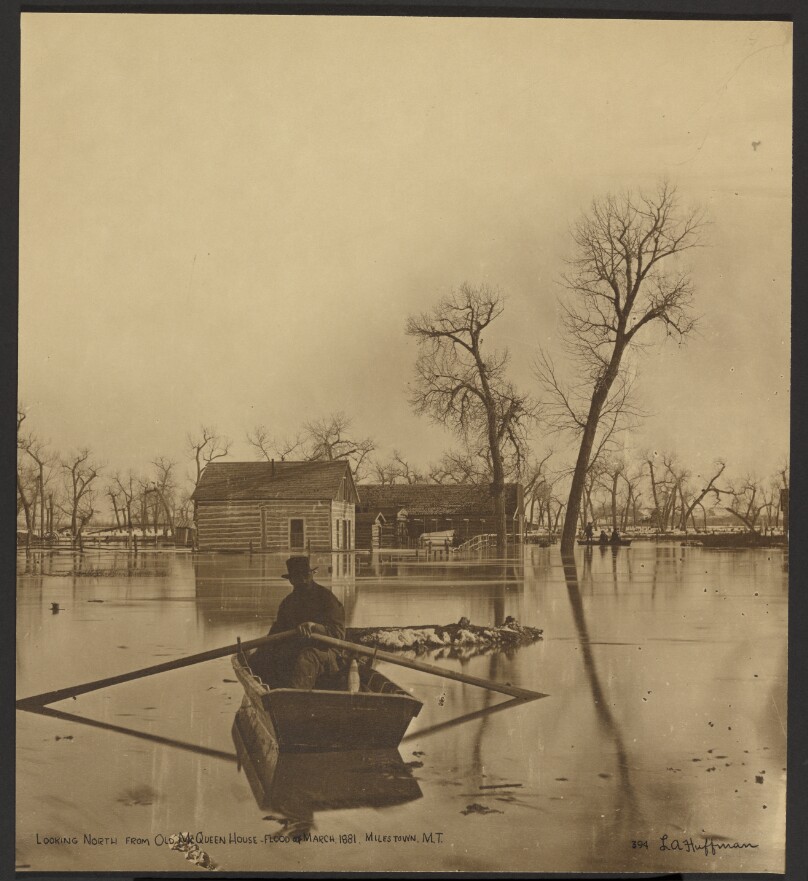 Looking North From Old McQueen House-Flood of March, 1881, Milestown, M.T.