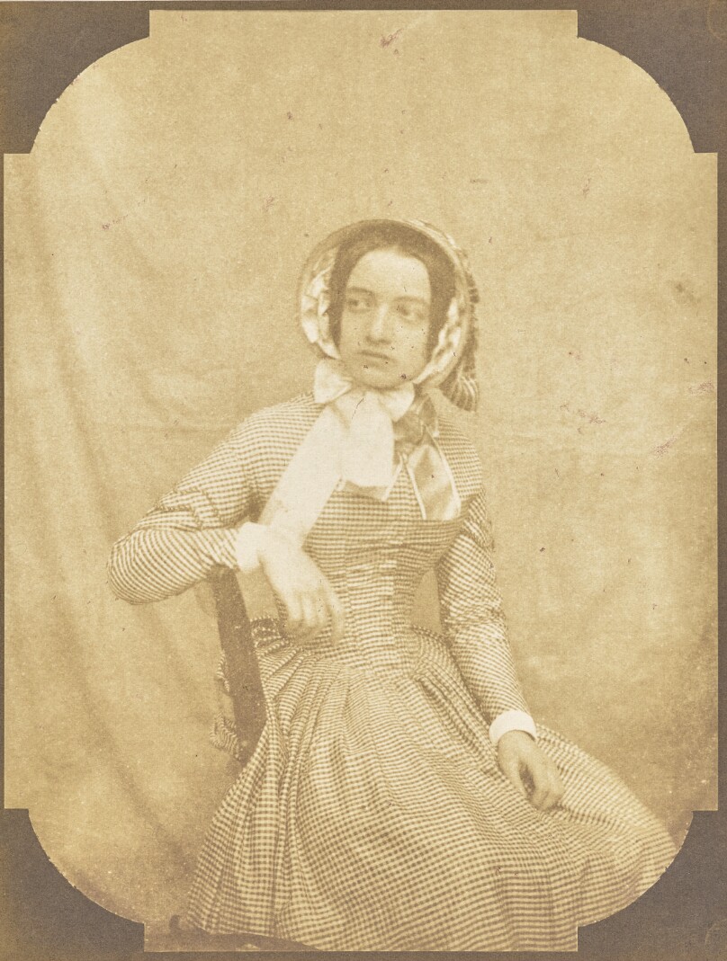 [Portrait of a Young Woman in a Checkered Dress]
