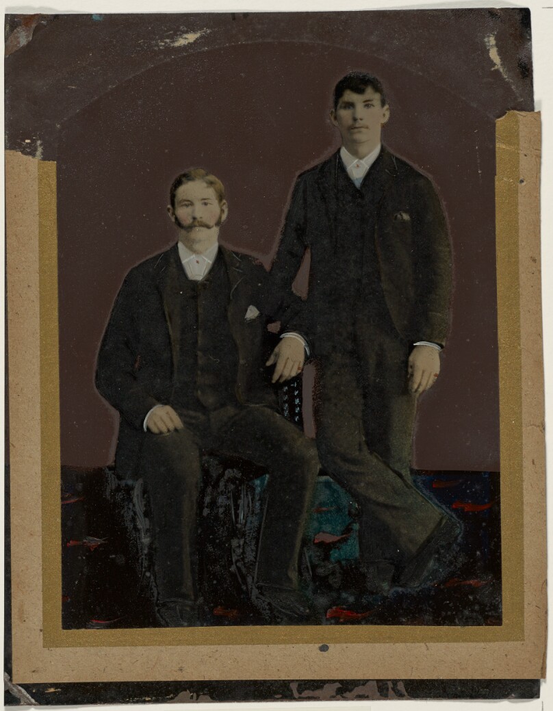 [Portrait of two young men]