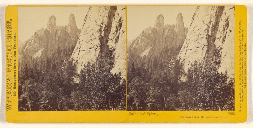 Cathedral Spires, Yosemite Valley, Mariposa County, Cal.