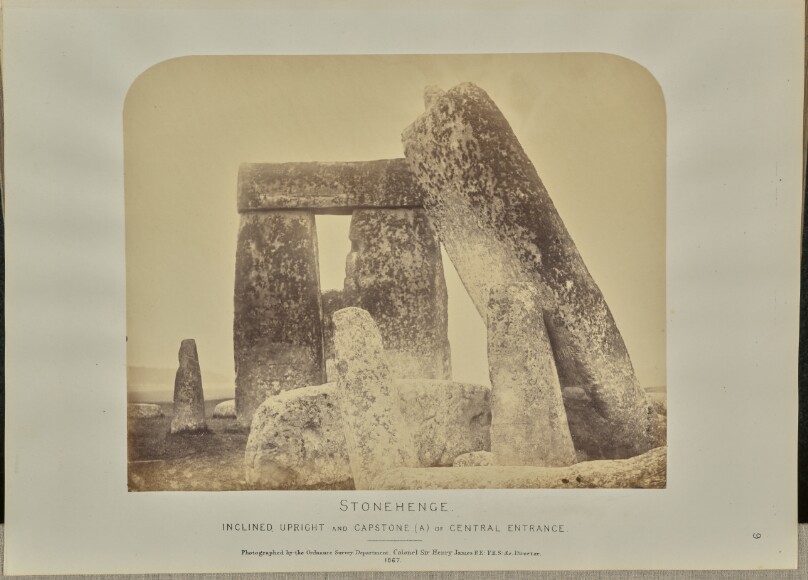 Stonehenge: Inclined Upright and Capstone (A) of Central Entrance