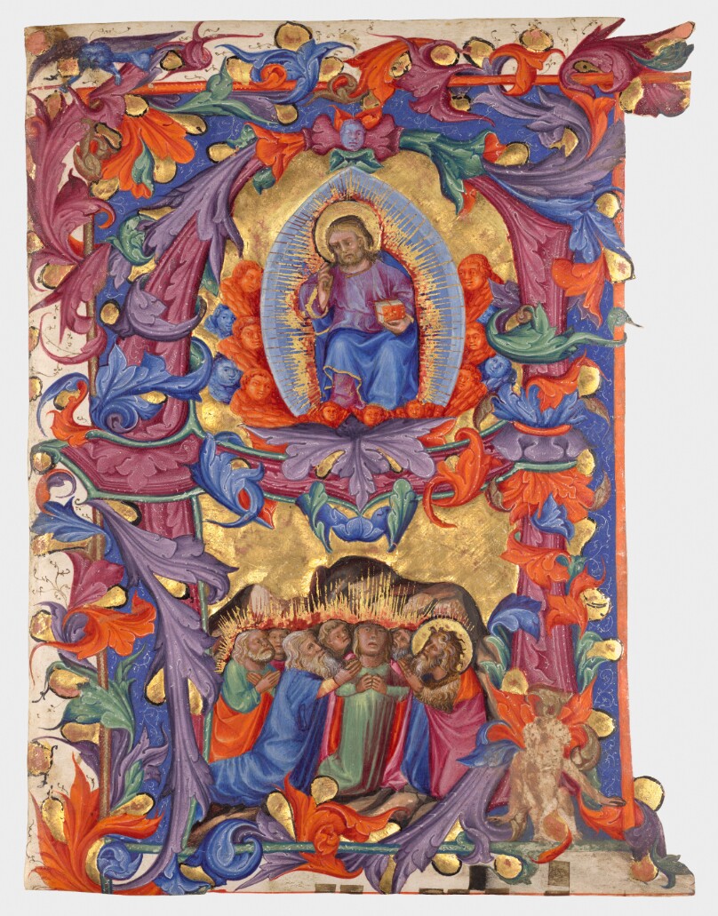 Initial A: Saint John the Baptist and the Messiah, cutting from a gradual