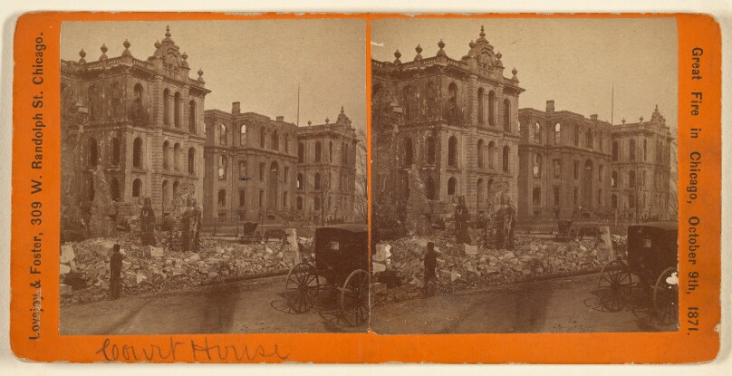 Great Fire in Chicago, October 9th, 1871. [Court House]