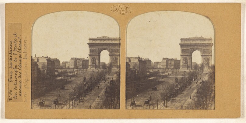 Paris instantanne. Arc de Triomphe de l'Etoile et avenue des Champs Elisees.
